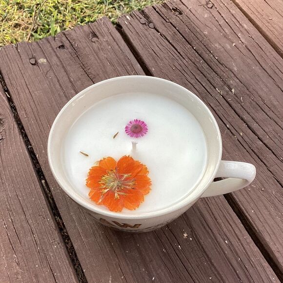 Vintage MAW Coffee Mug Candle Cowboy‎ Scent 15oz Premium Wax Handmade Repurposed - Picture 3 of 7